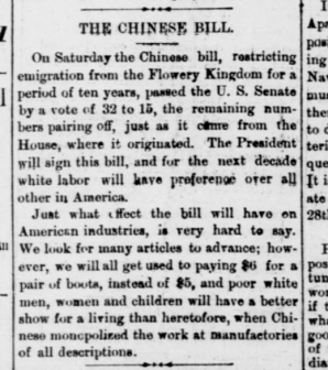 May 5 1882 article about Chinese Exclusion Act copy